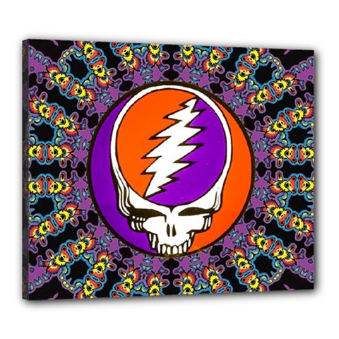 Gratefuldead Grateful Dead Pattern Canvas 24  x 20  (Stretched) from ArtsNow.com