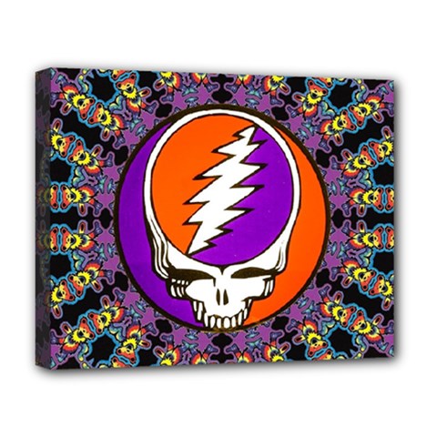 Gratefuldead Grateful Dead Pattern Deluxe Canvas 20  x 16  (Stretched) from ArtsNow.com