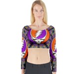 Gratefuldead Grateful Dead Pattern Long Sleeve Crop Top