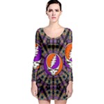 Gratefuldead Grateful Dead Pattern Long Sleeve Bodycon Dress