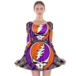 Gratefuldead Grateful Dead Pattern Long Sleeve Skater Dress