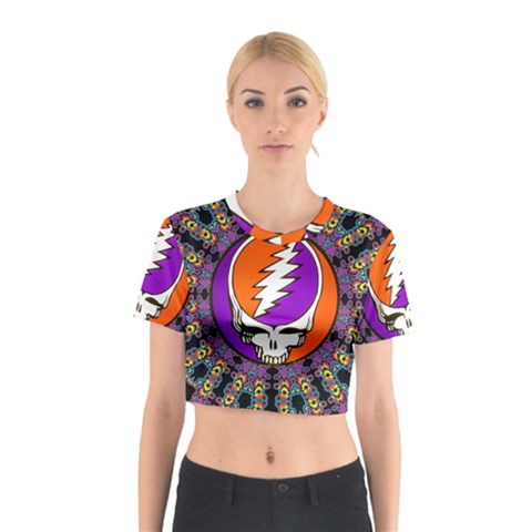 Gratefuldead Grateful Dead Pattern Cotton Crop Top from ArtsNow.com