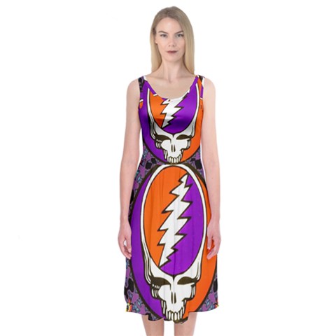 Gratefuldead Grateful Dead Pattern Midi Sleeveless Dress from ArtsNow.com