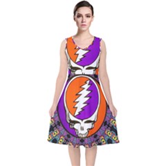 V-Neck Midi Sleeveless Dress  