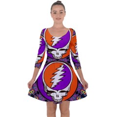 Quarter Sleeve Skater Dress 