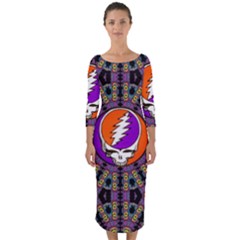 Quarter Sleeve Midi Bodycon Dress 