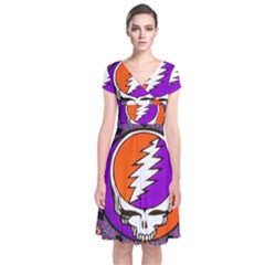 Short Sleeve Front Wrap Dress 