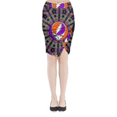 Gratefuldead Grateful Dead Pattern Midi Wrap Pencil Skirt from ArtsNow.com