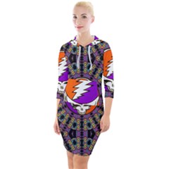 Quarter Sleeve Hood Bodycon Dress 