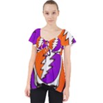 Gratefuldead Grateful Dead Pattern Lace Front Dolly Top