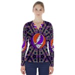 Gratefuldead Grateful Dead Pattern V-Neck Long Sleeve Top
