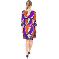Quarter Sleeve Front Wrap Dress 