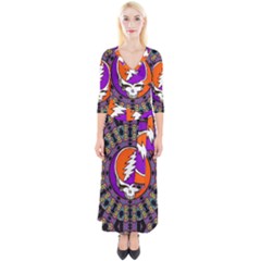 Quarter Sleeve Wrap Maxi Dress 