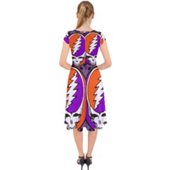 Cap Sleeve Front Wrap Midi Dress 