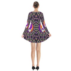 Long Sleeve Velvet V-neck Dress 
