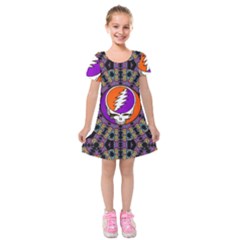Gratefuldead Grateful Dead Pattern Kids  Short Sleeve Velvet Dress from ArtsNow.com