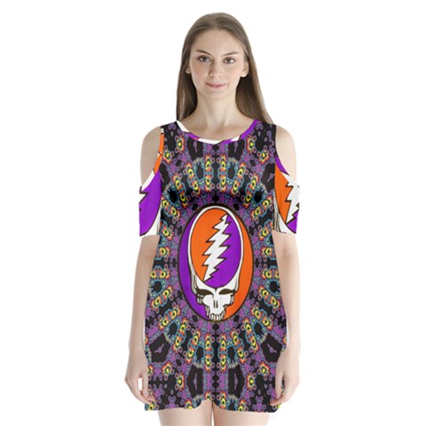 Gratefuldead Grateful Dead Pattern Shoulder Cutout Velvet One Piece from ArtsNow.com