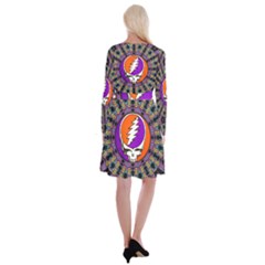 Long Sleeve Velvet Front Wrap Dress 