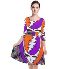 Quarter Sleeve Waist Band Dress 