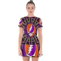 Drop Hem Mini Chiffon Dress 