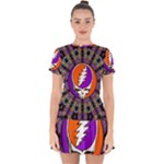 Gratefuldead Grateful Dead Pattern Drop Hem Mini Chiffon Dress