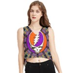 Gratefuldead Grateful Dead Pattern V-Neck Cropped Tank Top