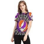 Gratefuldead Grateful Dead Pattern Women s Short Sleeve Rash Guard