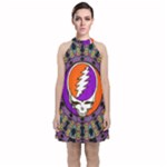 Gratefuldead Grateful Dead Pattern Velvet Halter Neckline Dress 