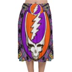 Gratefuldead Grateful Dead Pattern Velvet Flared Midi Skirt