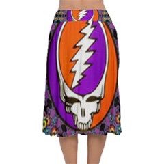 Velvet Flared Midi Skirt 
