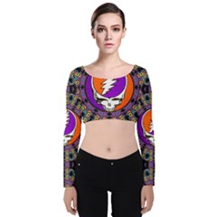 Velvet Long Sleeve Crop Top 
