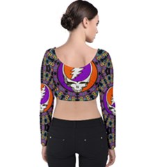 Velvet Long Sleeve Crop Top 