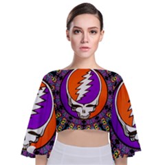 Tie Back Butterfly Sleeve Chiffon Top 