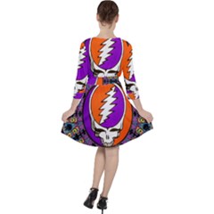 Quarter Sleeve Ruffle Waist Dress 