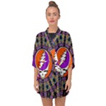 Gratefuldead Grateful Dead Pattern Half Sleeve Chiffon Kimono