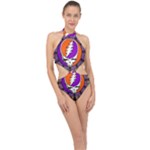 Gratefuldead Grateful Dead Pattern Halter Side Cut Swimsuit