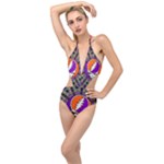 Gratefuldead Grateful Dead Pattern Plunging Cut Out Swimsuit
