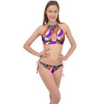 Gratefuldead Grateful Dead Pattern Cross Front Halter Bikini Set