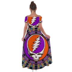 Off Shoulder Open Front Chiffon Dress 