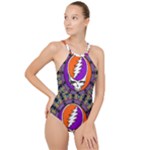 Gratefuldead Grateful Dead Pattern High Neck One Piece Swimsuit