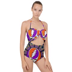 Scallop Top Cut Out Swimsuit 