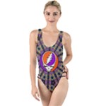Gratefuldead Grateful Dead Pattern High Leg Strappy Swimsuit