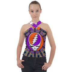 Cross Neck Velour Top 