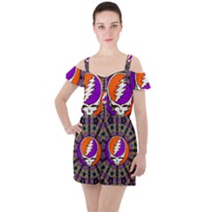 Ruffle Cut Out Chiffon Playsuit 