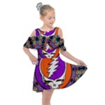 Gratefuldead Grateful Dead Pattern Kids  Shoulder Cutout Chiffon Dress