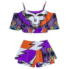 Kids  Off Shoulder Skirt Bikini 