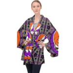 Gratefuldead Grateful Dead Pattern Long Sleeve Velvet Kimono 