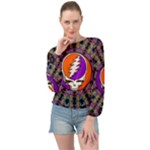 Gratefuldead Grateful Dead Pattern Banded Bottom Chiffon Top
