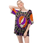 Gratefuldead Grateful Dead Pattern Oversized Chiffon Top