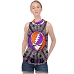 Gratefuldead Grateful Dead Pattern High Neck Satin Top